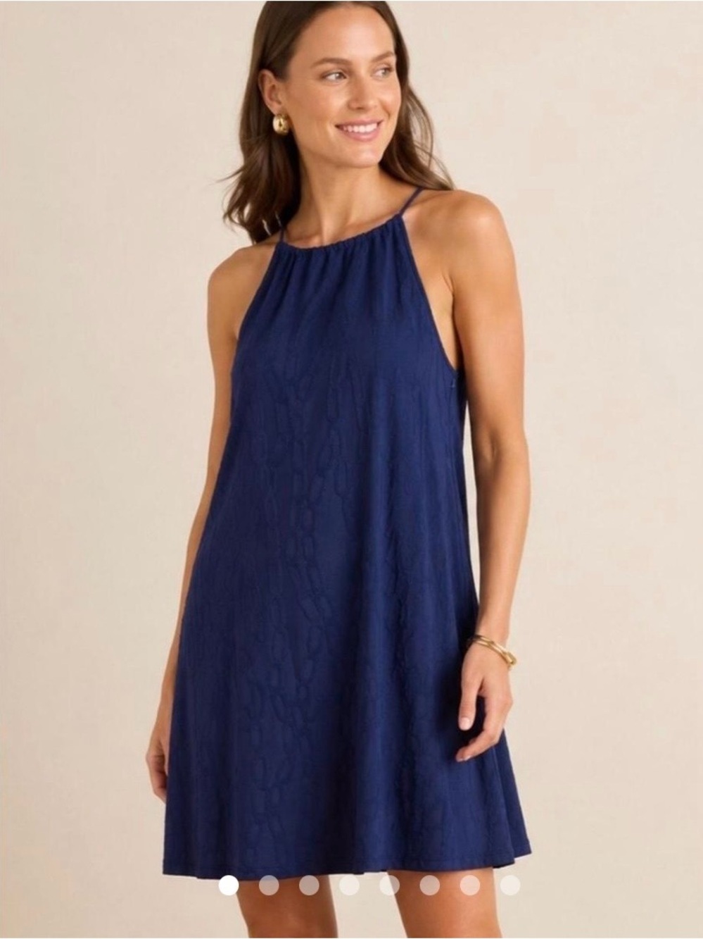 J. McLAUGHLIN Catalina Cloth Maria
Halter Dress Navy Chain Link